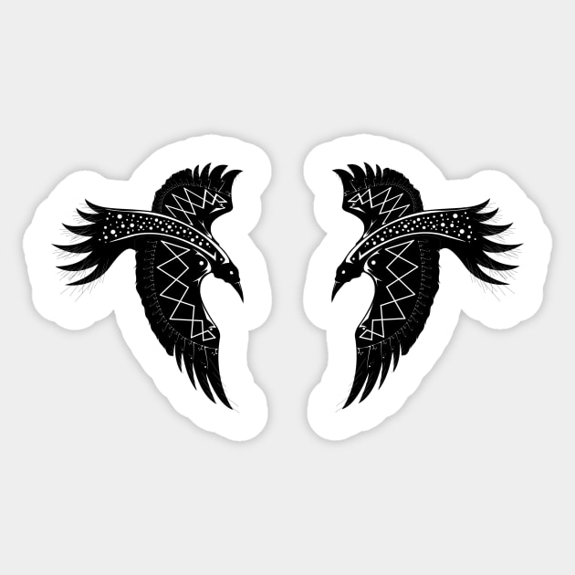 Hugin and Munin Sticker by SpeedWeed76